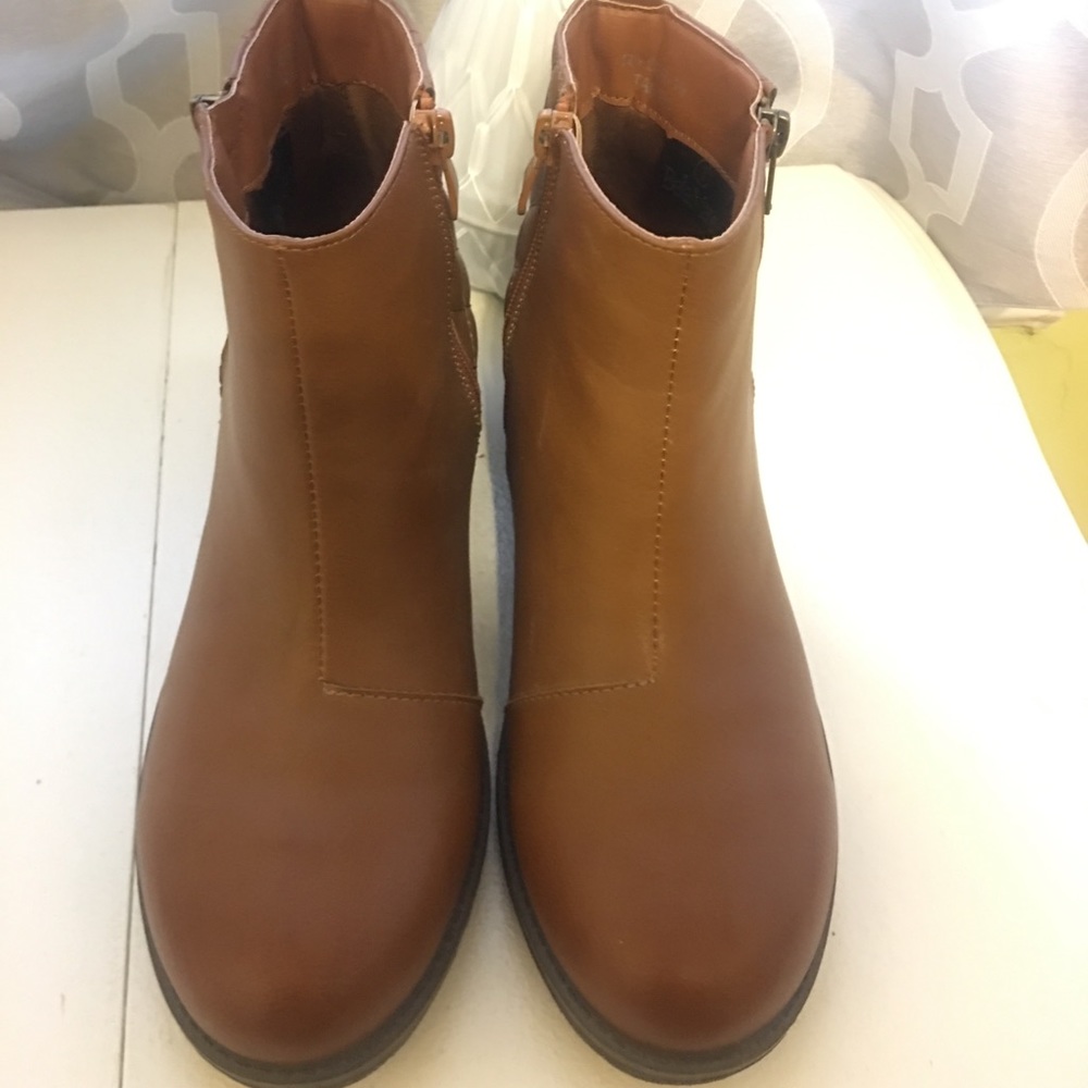 Brown booties.